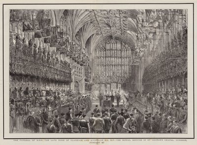 Pogrzeb JKW Księcia Clarence i Avondale, KG, KP, Nabożeństwo pogrzebowe w kaplicy św. Jerzego, Windsor, 20 stycznia autorstwa Henry William Brewer