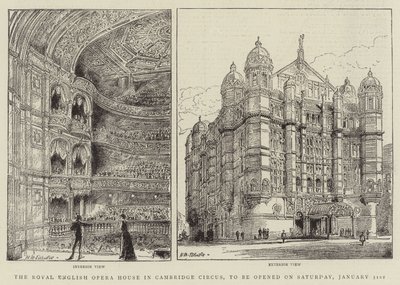 Royal English Opera House w Cambridge Circus zostanie otwarta w sobotę 31 stycznia autorstwa Henry William Brewer