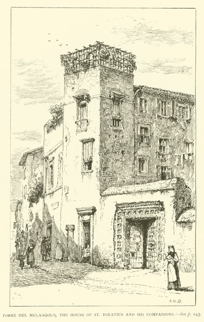Torre del Melangolo, dom św. Ignacego i jego towarzyszy (rycina) autorstwa Henry William Brewer
