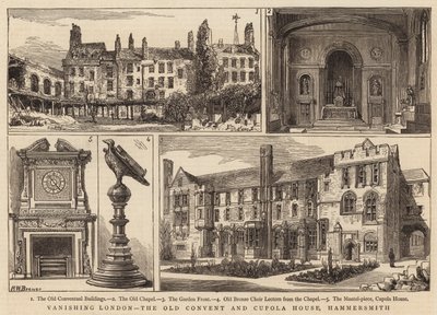 Znikający Londyn, Stary Klasztor i Dom Cupoli, Hammersmith autorstwa Henry William Brewer