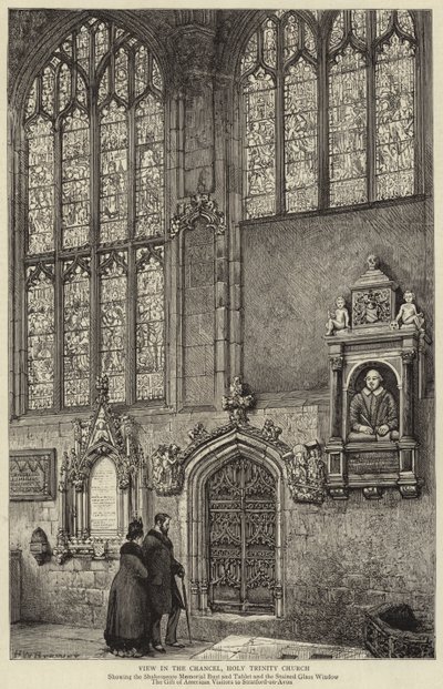 Widok w prezbiterium, kościół Świętej Trójcy autorstwa Henry William Brewer