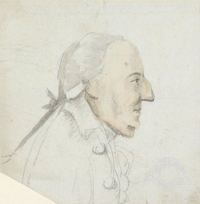 Mężczyzna z dużym nosem: profil skierowany w prawo, głowa i ramiona autorstwa Henry William Bunbury