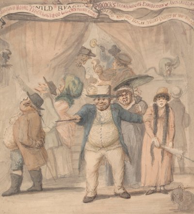 Wejście do namiotu wystawowego Pidcocka na targach autorstwa Henry William Bunbury
