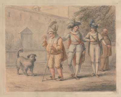 Launce uczy swojego psa kraba autorstwa Henry William Bunbury