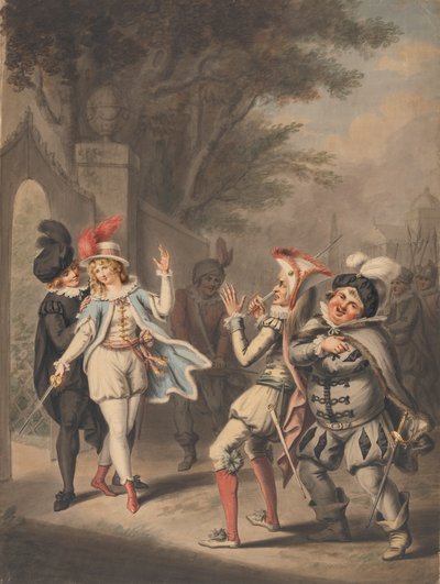 Pojedynek: „Dwunasta noc”, akt III, scena IV autorstwa Henry William Bunbury