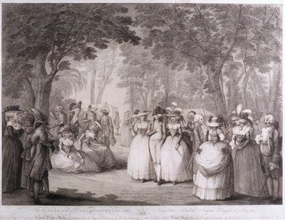The Gardens of Carlton House z neapolitańskimi śpiewakami ballad, ryty przez Williama Dickinsona (1746-1823), 1784 autorstwa Henry William Bunbury