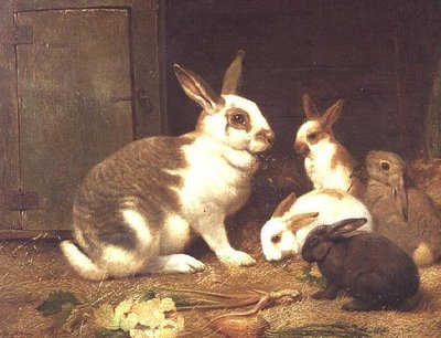 Karmienie królików autorstwa Henry William Carter