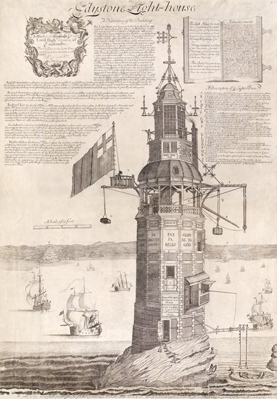 Latarnia Eddystone, wyd. C1762 autorstwa Henry Winstanley