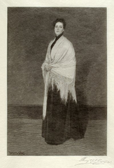 Dama z białym szalem autorstwa Henry Wolf