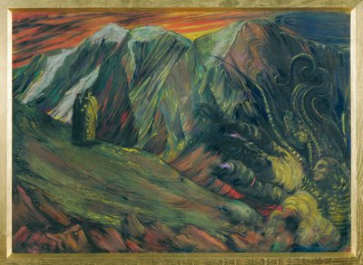 Dante i Wergiliusz w Inferno: Lucyfer 1895 autorstwa Henry de Groux