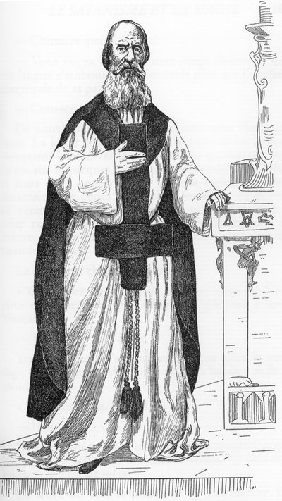 Retrato de Pierre Eugene Ventras (1807-1875) (Pierre-Michel-Elijah) trabalhador fingindo ser a reencarnação do profeta Elie Desenho de Henry de Malvost de “Satanismo e Magia” de Jules Bois 1895 Coleção particularpolonês autorstwa Henry de Malvost