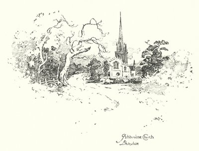 Kościół Ashbourne, Derbyshire (lito) autorstwa Herbert (after) Railton