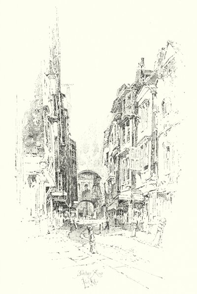 Butcher Row, Londyn (lito) autorstwa Herbert (after) Railton