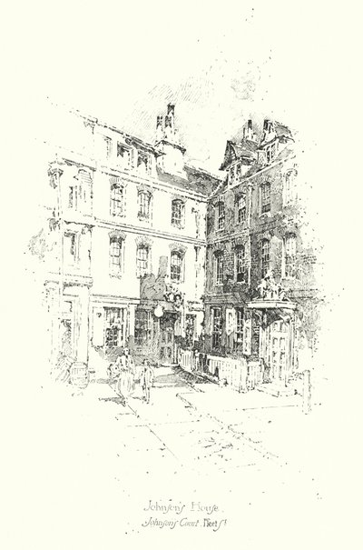 Dr Johnson’s House, Johnson’s Court, Fleet Street, Londyn (lito) autorstwa Herbert (after) Railton