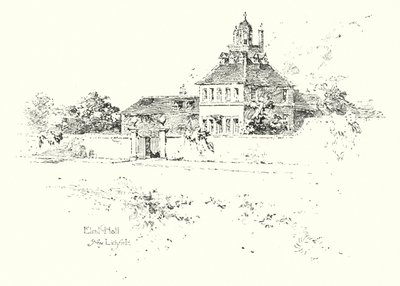 Elral Hall, niedaleko Lichfield (lito) autorstwa Herbert (after) Railton