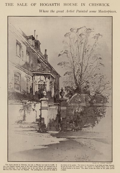 Dawny dom Williama Hogartha, Chiswick, Londyn (lito) autorstwa Herbert (after) Railton