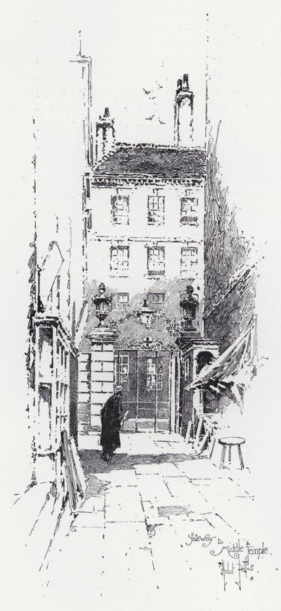 Brama do środkowej świątyni (rycina) autorstwa Herbert (after) Railton