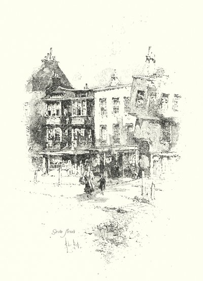 Grub Street, Londyn (lito) autorstwa Herbert (after) Railton