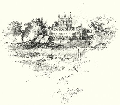 Merton College, Oksford (lito) autorstwa Herbert (after) Railton