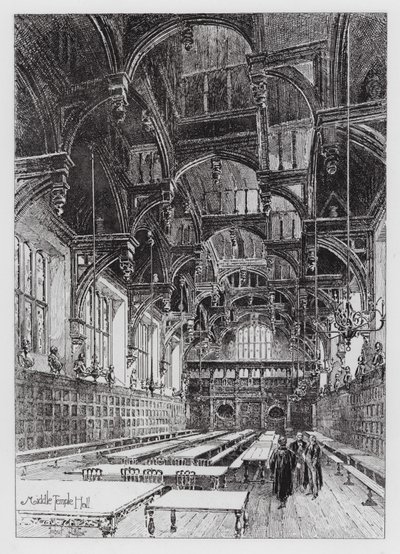 Sala Średniej Świątyni (rycina) autorstwa Herbert (after) Railton