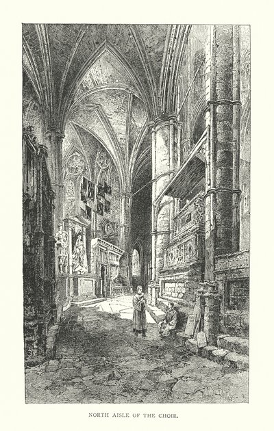 Nawa północna chóru (litografia) autorstwa Herbert (after) Railton