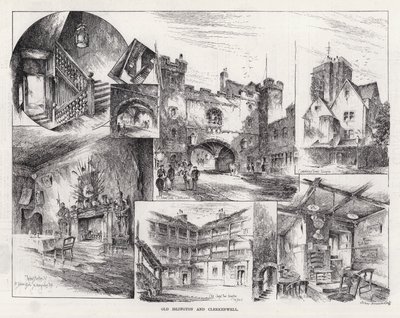 Stary Islington i Clerkenwell (grafika) autorstwa Herbert (after) Railton