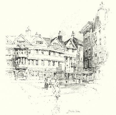 Staple Inn, Londyn (lito) autorstwa Herbert (after) Railton