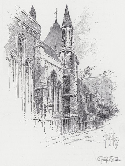 Kościół Świątyni (rycina) autorstwa Herbert (after) Railton