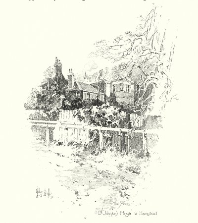 The Priory, Dr Johnson’s House, Hampstead, Londyn (lito) autorstwa Herbert (after) Railton