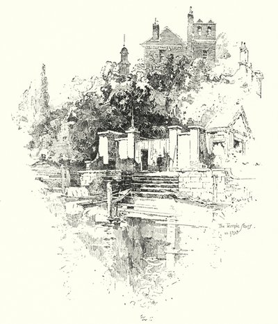 Schody Świątyni, Londyn, 1790 (lito) autorstwa Herbert (after) Railton