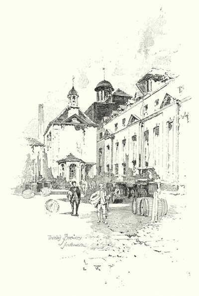 Browar Thrale, Southwark, Londyn (lito) autorstwa Herbert (after) Railton