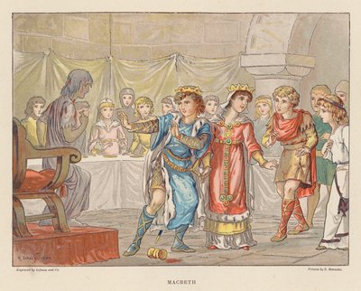 Szekspir dla młodzieży: Makbet (kolorowa litografia) autorstwa Herbert (after) Sidney