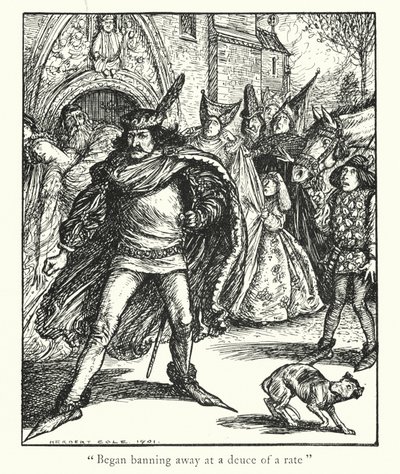 Ingoldsby Legends: Ostrzeżenie bluźniercy (litografia) autorstwa Herbert Cole