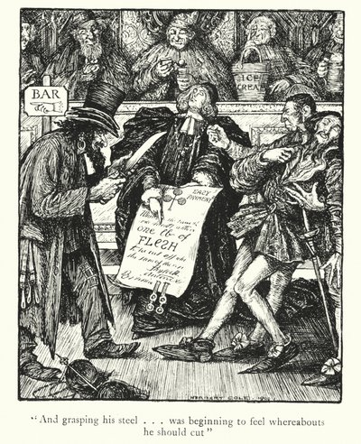 Ingoldsby Legends: Kupiec wenecki (litografia) autorstwa Herbert Cole