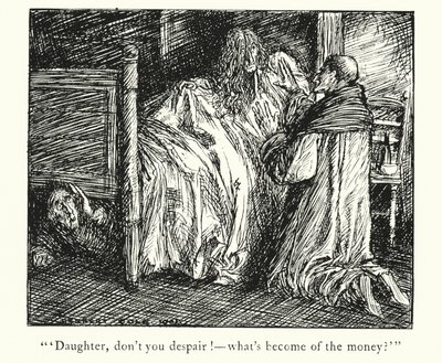 Ingoldsby Legends: Stara kobieta w szarym ubraniu (litografia) autorstwa Herbert Cole