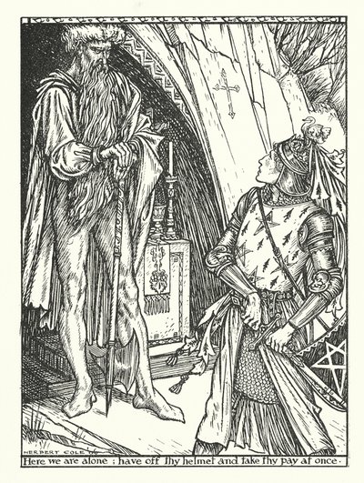 Zielony rycerz (rycina) autorstwa Herbert Cole