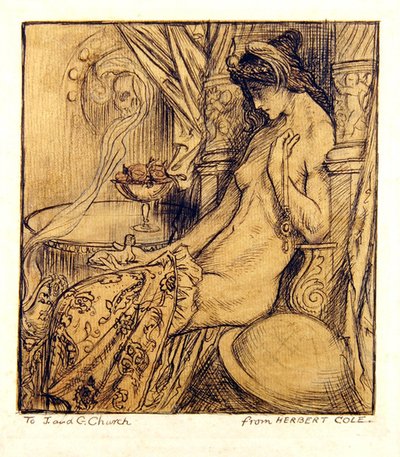 Sfinks (tusz, ołówek i akwarela na papierze) autorstwa Herbert Cole