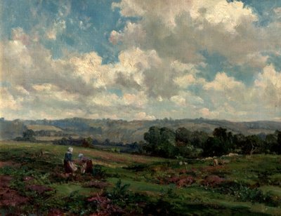 Pola w Surrey, 1890 autorstwa Herbert Hughes-Stanton