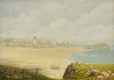 Tenby, plaża (olej na płótnie) autorstwa Herbert Isambard Owen