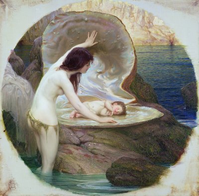 Dziecko wody, ok. 1900 r. (olej na płótnie) autorstwa Herbert James Draper