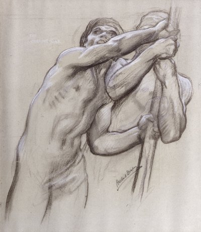 Wiosło sterujące, studium do "Złotego runa autorstwa Herbert James Draper