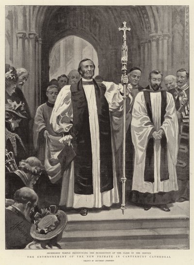 Intronizacja nowego prymasa w katedrze w Canterbury autorstwa Herbert Johnson