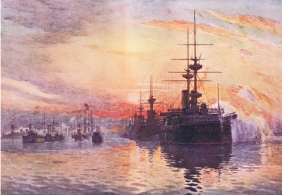 Ostatnia podróż królowej Wiktorii 1901 1 lutego, ilustracja z Cassells History of England, 1900 autorstwa Herbert Kerr Rooke