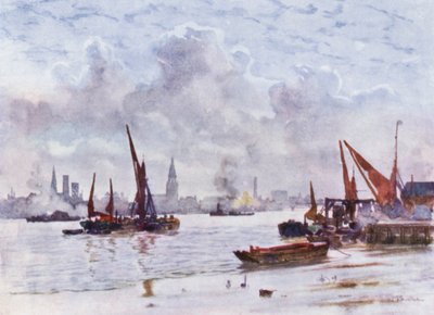 Battersea Reach (kolor lito) autorstwa Herbert Menzies (after) Marshall