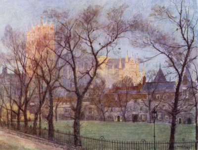 Dziekanat Yard, Westminster (kolor lito) autorstwa Herbert Menzies (after) Marshall