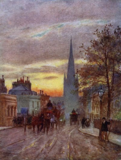 Grosvenor Road, Pimlico (kolor lito) autorstwa Herbert Menzies (after) Marshall