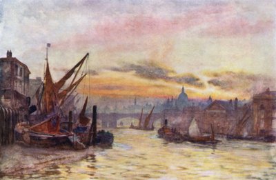Odpływ w Southwark (kolor lito) autorstwa Herbert Menzies (after) Marshall