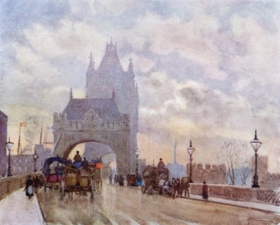 Na moście Tower (kolor lito) autorstwa Herbert Menzies (after) Marshall