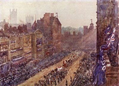 Pogrzeb królowej Wiktorii, 2 lutego 1901 (kolor lito) autorstwa Herbert Menzies (after) Marshall