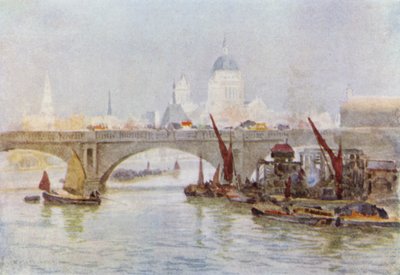 South End of Waterloo Bridge (kolor lito) autorstwa Herbert Menzies (after) Marshall
